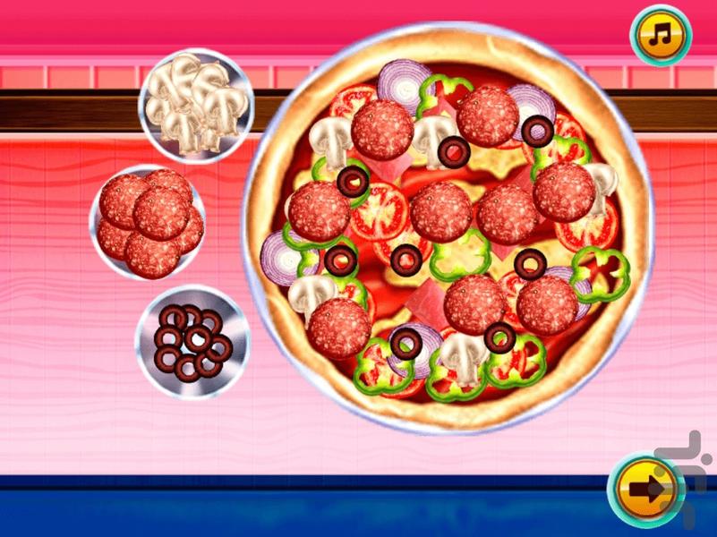 بازی آشپزی تهیه پیتزا - Gameplay image of android game