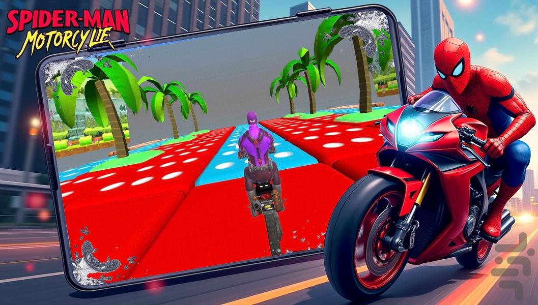 بازی موتور سواری مرد عنکبوتی - عکس بازی موبایلی اندروید