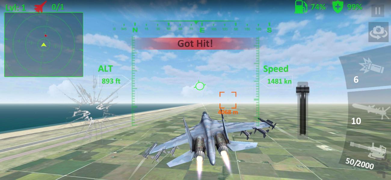 بازی جت جنگی - Gameplay image of android game