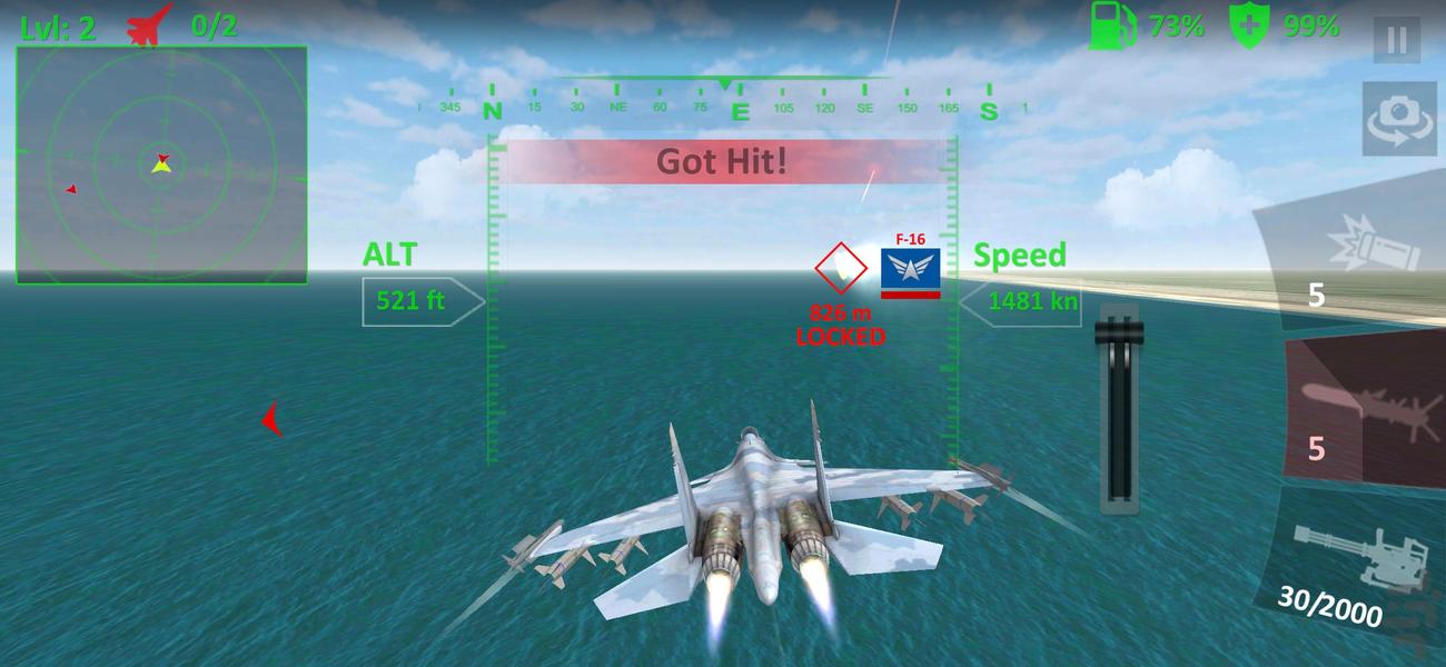بازی جت جنگی - Gameplay image of android game