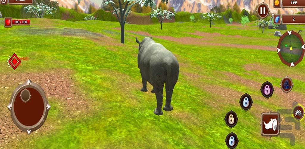 بازی کرگدن وحشی | حیات وحش - Gameplay image of android game