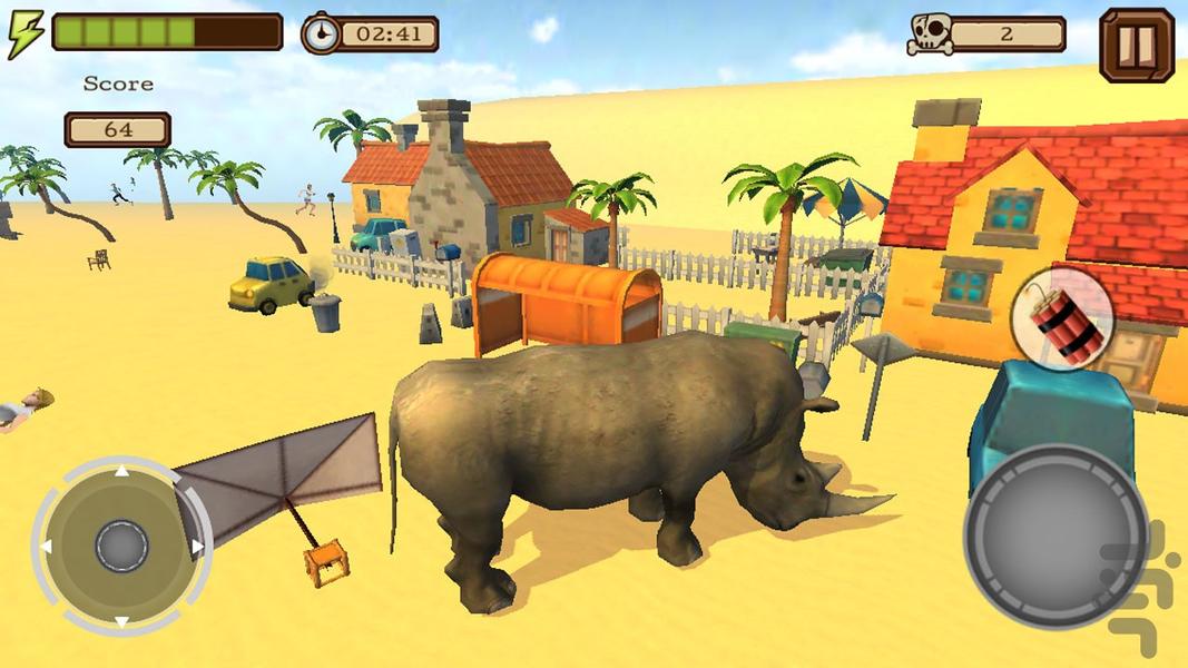 بازی کرگدن وحشی | حیات وحش - Gameplay image of android game