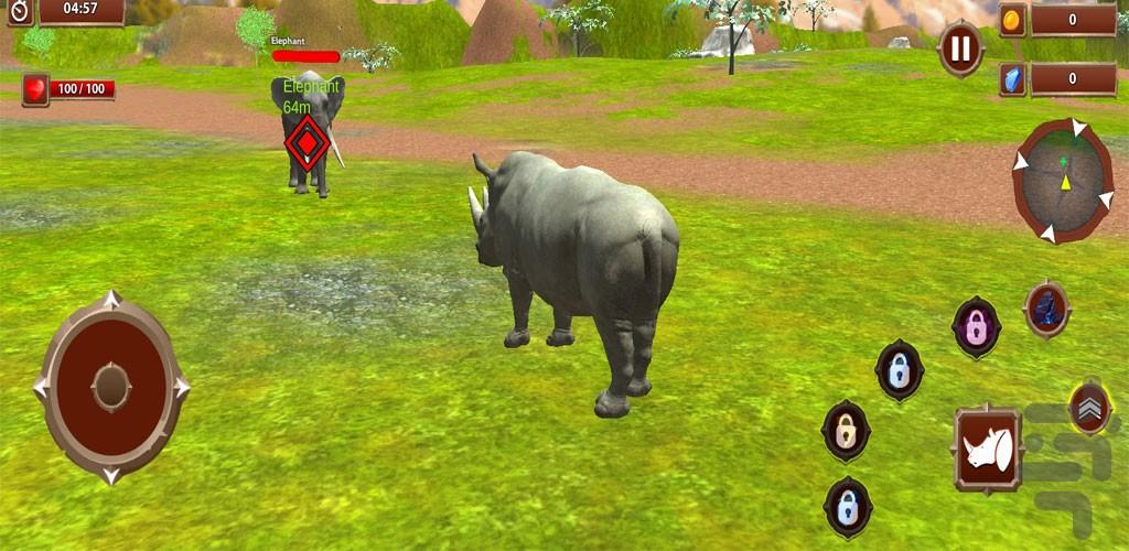 بازی کرگدن وحشی | حیات وحش - Gameplay image of android game