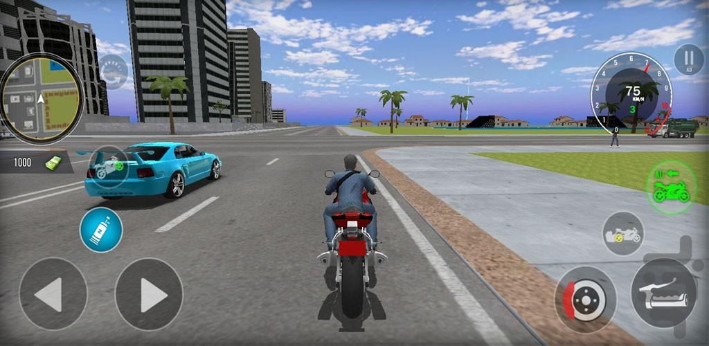 بازی موتورسواری در اتوبان - Gameplay image of android game