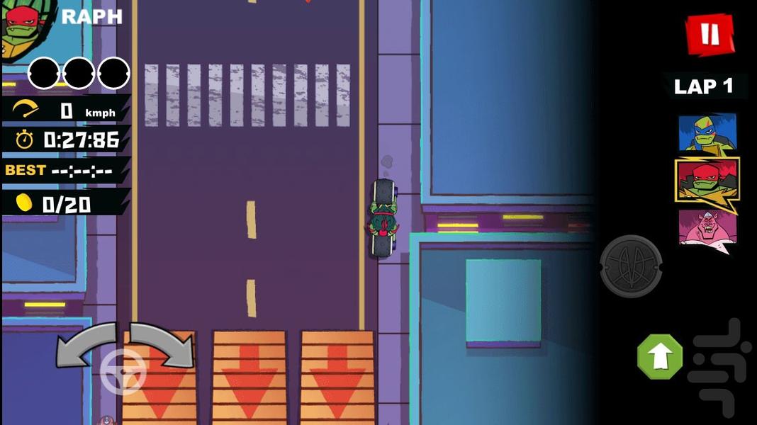 رانندگی لاک پشت های نینجا - Gameplay image of android game