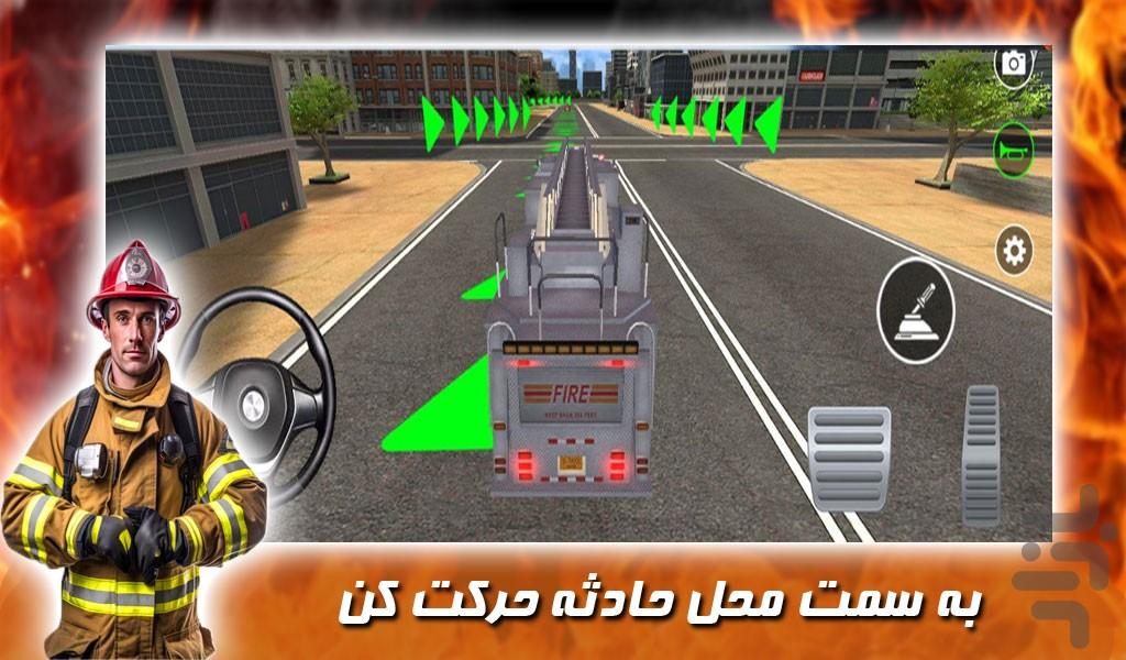 بازی رانندگی با ماشین آتش نشانی - Gameplay image of android game