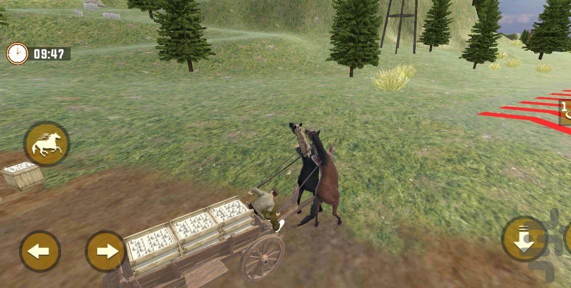 بازی رانندگی با درشکه | اسب سواری - عکس بازی موبایلی اندروید