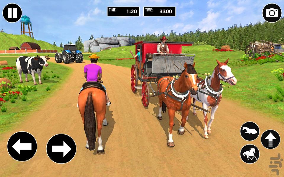بازی رانندگی با درشکه | اسب سواری - Gameplay image of android game