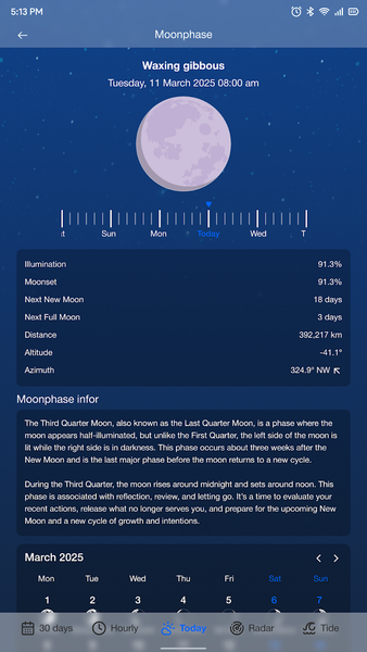 9weather.com Rain, Radar, Tide - Image screenshot of android app