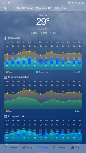 9weather.com Rain, Radar, Tide - Image screenshot of android app