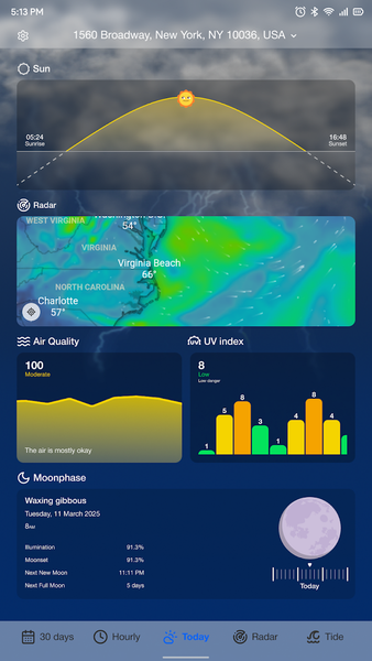 9weather.com Rain, Radar, Tide - Image screenshot of android app