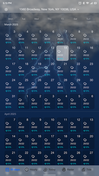 9weather.com Rain, Radar, Tide - Image screenshot of android app