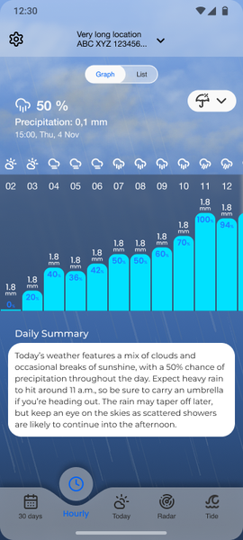 9weather.com Rain, Radar, Tide - Image screenshot of android app