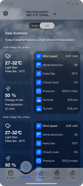 9weather.com Rain, Radar, Tide - Image screenshot of android app