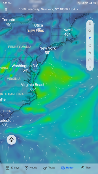 9weather.com Rain, Radar, Tide - Image screenshot of android app