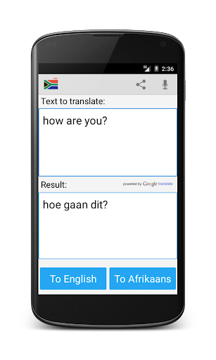 Afrikaans English Translator - Image screenshot of android app