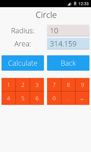 Area and Volume Calculator - Image screenshot of android app