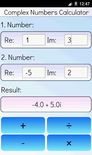 Complex Numbers Calculator - Image screenshot of android app