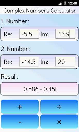 Complex Numbers Calculator - Image screenshot of android app