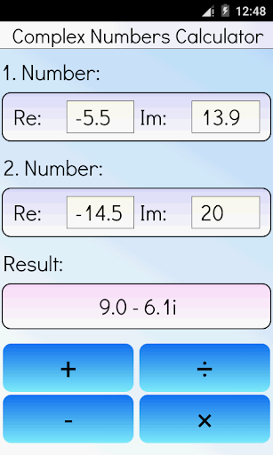 Complex Numbers Calculator - Image screenshot of android app