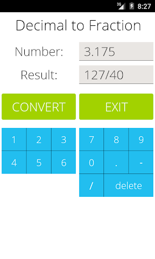 Decimal to Fraction - Image screenshot of android app