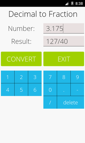 Decimal to Fraction Pro - Image screenshot of android app