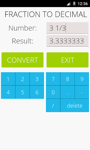 Fraction to Decimal - Image screenshot of android app