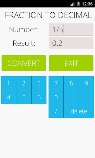 Fraction to Decimal - عکس برنامه موبایلی اندروید