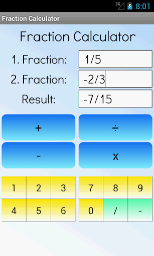 Fraction Calculator - عکس برنامه موبایلی اندروید