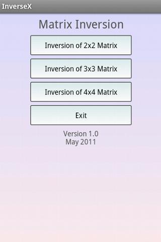 Matrix Inversion Calculator - Image screenshot of android app