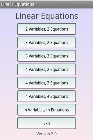 Linear Equation System Solver - Image screenshot of android app