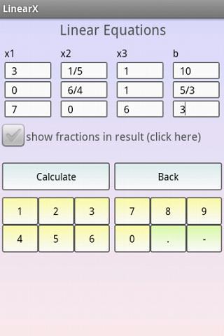 Linear Equation System Solver - Image screenshot of android app