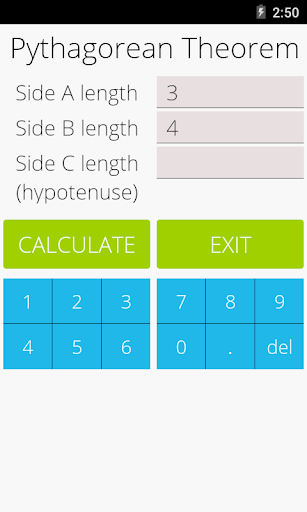 Pythagorean Theorem Calculator - عکس برنامه موبایلی اندروید