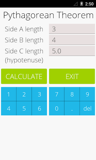 Pythagorean Theorem Calculator - عکس برنامه موبایلی اندروید