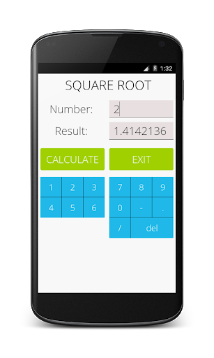 Square Root Calculator - Image screenshot of android app