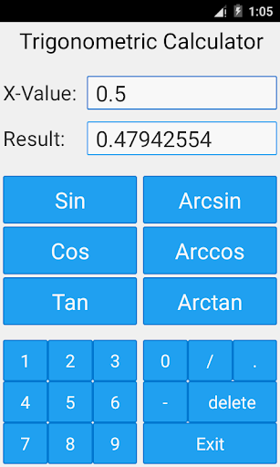 Trigonometric Calculator - Image screenshot of android app