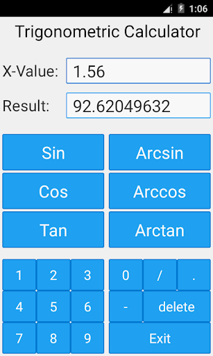 Trigonometric Calculator - Image screenshot of android app