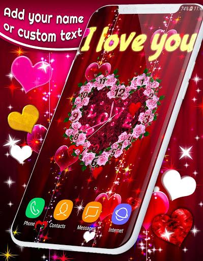 Hearts Love Clock Wallpapers - Image screenshot of android app
