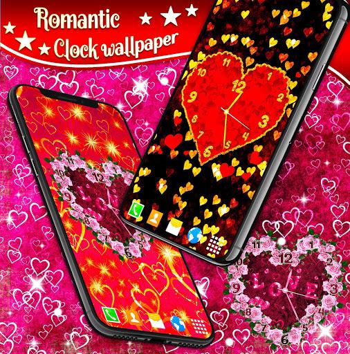 Hearts Love Clock Wallpapers - Image screenshot of android app