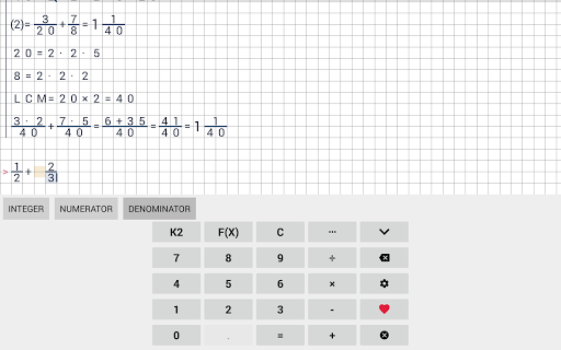 Fraction calculator - عکس برنامه موبایلی اندروید