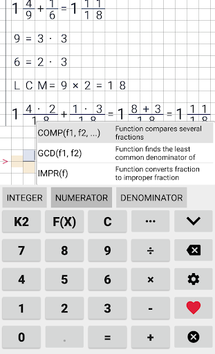 Fraction calculator - عکس برنامه موبایلی اندروید