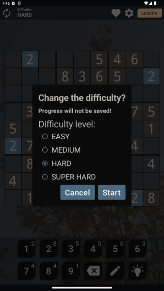Sudoku Premium - Gameplay image of android game