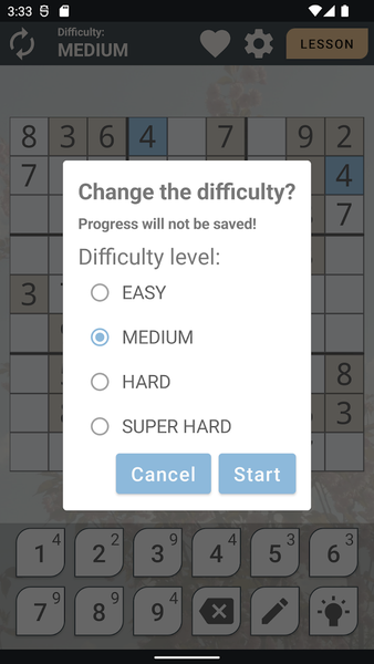 Sudoku Premium - Gameplay image of android game