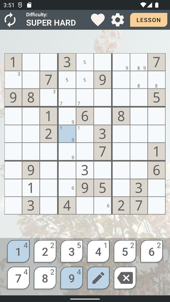 Sudoku Premium - Gameplay image of android game