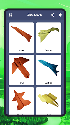 Origami aircraft, paper - Image screenshot of android app