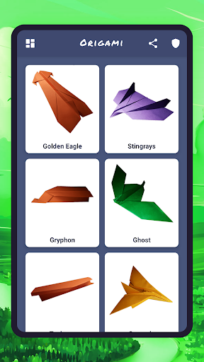 Origami aircraft, paper - Image screenshot of android app