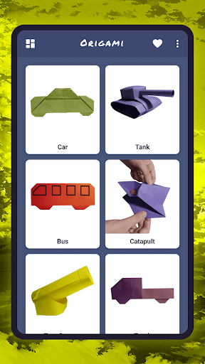 Origami military tank, car - Image screenshot of android app