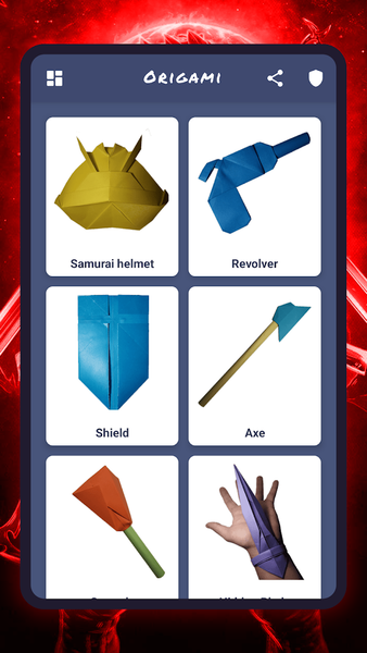 Origami weapons, paper schemes - Image screenshot of android app