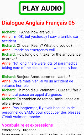 dialoge anglais français audio - عکس برنامه موبایلی اندروید