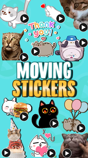 WASticker Cats Animated meme - Image screenshot of android app